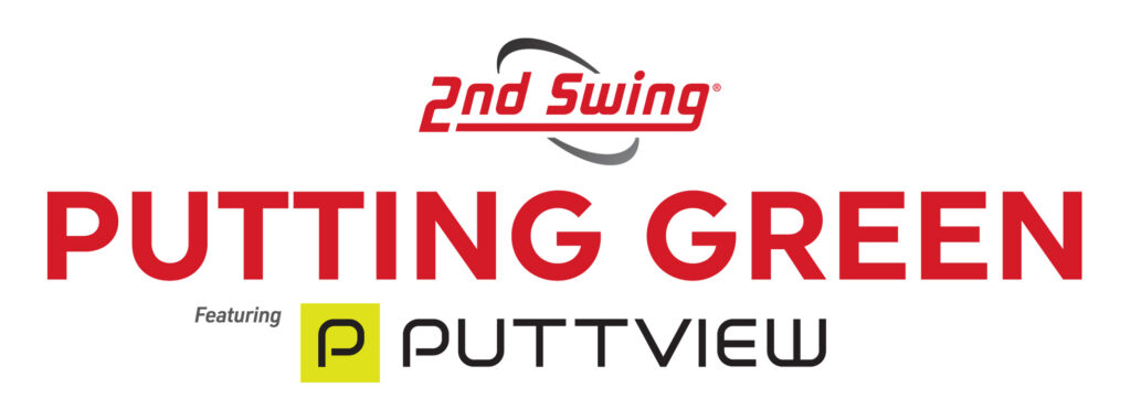 Promotional header graphic reading "2nd Swing Putting Green, featuring PuttView" against a plain white background.
